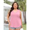 image:imageWIHOLL Womens Loose Fit V Neck Lace Sleeveless Summer Tank Top2cream Pink
