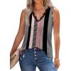 image:imageWIHOLL Womens Loose Fit V Neck Lace Sleeveless Summer Tank Top2stripe Pink