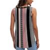 image:imageWIHOLL Womens Loose Fit V Neck Lace Sleeveless Summer Tank Top2stripe Pink