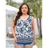 image:imageWIHOLL Womens Loose Fit V Neck Lace Sleeveless Summer Tank Top3floral Ethnic