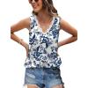 image:imageWIHOLL Womens Loose Fit V Neck Lace Sleeveless Summer Tank Top3floral Ethnic