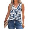 image:imageWIHOLL Womens Loose Fit V Neck Lace Sleeveless Summer Tank Top3floral Ethnic