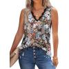 image:imageWIHOLL Womens Loose Fit V Neck Lace Sleeveless Summer Tank Top3floral Khaki