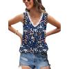 image:imageWIHOLL Womens Loose Fit V Neck Lace Sleeveless Summer Tank Top3navy Blue Floral