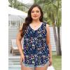 image:imageWIHOLL Womens Loose Fit V Neck Lace Sleeveless Summer Tank Top3navy Blue Floral