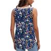 image:imageWIHOLL Womens Loose Fit V Neck Lace Sleeveless Summer Tank Top3navy Blue Floral