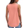 image:imageWIHOLL Womens Loose Fit V Neck Lace Sleeveless Summer Tank TopCoral