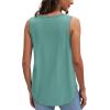 image:imageWIHOLL Womens Loose Fit V Neck Lace Sleeveless Summer Tank TopCream Green