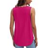 image:imageWIHOLL Womens Loose Fit V Neck Lace Sleeveless Summer Tank TopHot Pink