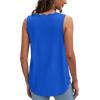 image:imageWIHOLL Womens Loose Fit V Neck Lace Sleeveless Summer Tank TopKlein Blue