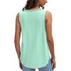 image:imageWIHOLL Womens Loose Fit V Neck Lace Sleeveless Summer Tank TopLake Green