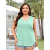 image:imageWIHOLL Womens Loose Fit V Neck Lace Sleeveless Summer Tank TopLake Green