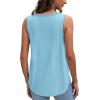image:imageWIHOLL Womens Loose Fit V Neck Lace Sleeveless Summer Tank TopLight Blue