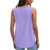 image:imageWIHOLL Womens Loose Fit V Neck Lace Sleeveless Summer Tank TopPurple