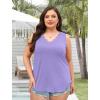 image:imageWIHOLL Womens Loose Fit V Neck Lace Sleeveless Summer Tank TopPurple