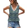 image:imageWIHOLL Womens Loose Fit V Neck Lace Sleeveless Summer Tank TopSfloral Blue