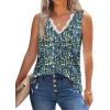 image:imageWIHOLL Womens Loose Fit V Neck Lace Sleeveless Summer Tank TopSfloral Blue