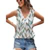 image:imageWIHOLL Womens Loose Fit V Neck Lace Sleeveless Summer Tank TopSmulti Leaf