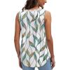 image:imageWIHOLL Womens Loose Fit V Neck Lace Sleeveless Summer Tank TopSmulti Leaf