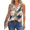 image:imageWIHOLL Womens Loose Fit V Neck Lace Sleeveless Summer Tank TopSmulti Teal