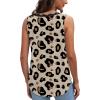 image:imageWIHOLL Womens Loose Fit V Neck Lace Sleeveless Summer Tank TopUbrown Leopard