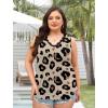 image:imageWIHOLL Womens Loose Fit V Neck Lace Sleeveless Summer Tank TopUbrown Leopard