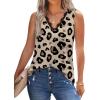 image:imageWIHOLL Womens Loose Fit V Neck Lace Sleeveless Summer Tank TopUbrown Leopard