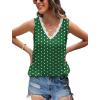 image:imageWIHOLL Womens Loose Fit V Neck Lace Sleeveless Summer Tank TopUgreen Polka Dots