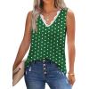 image:imageWIHOLL Womens Loose Fit V Neck Lace Sleeveless Summer Tank TopUgreen Polka Dots