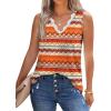 image:imageWIHOLL Womens Loose Fit V Neck Lace Sleeveless Summer Tank TopUorange Boho