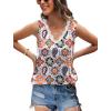 image:imageWIHOLL Womens Loose Fit V Neck Lace Sleeveless Summer Tank TopUtropical Bohemia