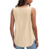 image:imageWIHOLL Womens Loose Fit V Neck Lace Sleeveless Summer Tank TopYellow Beige