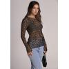 image:imageWIHOLL Womens Mesh Sheer Tops Sexy Crew Neck Summer Loose FIt Party Clubwear ShirtsA Leopard Print