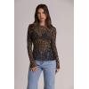 image:imageWIHOLL Womens Mesh Sheer Tops Sexy Crew Neck Summer Loose FIt Party Clubwear ShirtsA Leopard Print