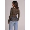 image:imageWIHOLL Womens Mesh Sheer Tops Sexy Crew Neck Summer Loose FIt Party Clubwear ShirtsA Leopard Print