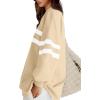 image:imageWIHOLL Womens Oversized Sweatshirts Casual Crewneck Long Sleeve Tops Comfy Striped Shirts Fall Fashion Pullover 2024Apricot