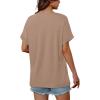 image:imageWIHOLL Womens Oversized V Neck Tshirts Plus Size Summer Tops 2026 Short Rolled Sleeve Shirts Dressy Casual Blouses S4XLBeige