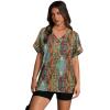 image:imageWIHOLL Womens Oversized V Neck Tshirts Plus Size Summer Tops 2026 Short Rolled Sleeve Shirts Dressy Casual Blouses S4XLBoho