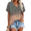image:imageWIHOLL Womens Oversized V Neck Tshirts Plus Size Summer Tops 2026 Short Rolled Sleeve Shirts Dressy Casual Blouses S4XLPrint 01