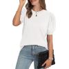 image:imageWIHOLL Womens Puff Short Sleeve Sweater 2026 Spring Summer Tops Trendy Business Causal Outfits Work Blouses Clothes01  White