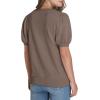 image:imageWIHOLL Womens Puff Short Sleeve Sweater 2026 Spring Summer Tops Trendy Business Causal Outfits Work Blouses ClothesCoffee