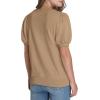 image:imageWIHOLL Womens Puff Short Sleeve Sweater 2026 Spring Summer Tops Trendy Business Causal Outfits Work Blouses ClothesKhaki