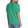 image:imageWIHOLL Womens Puff Short Sleeve Sweater 2026 Spring Summer Tops Trendy Business Causal Outfits Work Blouses ClothesLake Green