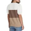 image:imageWIHOLL Womens Puff Short Sleeve Sweater 2026 Spring Summer Tops Trendy Business Causal Outfits Work Blouses ClothesWhite Brown Khaki
