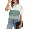 image:imageWIHOLL Womens Puff Short Sleeve Sweater 2026 Spring Summer Tops Trendy Business Causal Outfits Work Blouses ClothesWhite Green Blue