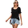 image:imageWIHOLL Womens Short Sleeve Square Neck Summer Tops Dressy Casual Blouses Trendy Clothes 2026A  Black