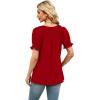 image:imageWIHOLL Womens Short Sleeve Square Neck Summer Tops Dressy Casual Blouses Trendy Clothes 2026A  Red