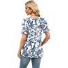 image:imageWIHOLL Womens Short Sleeve Square Neck Summer Tops Dressy Casual Blouses Trendy Clothes 2026B  Blue Floral Print