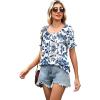 image:imageWIHOLL Womens Short Sleeve Square Neck Summer Tops Dressy Casual Blouses Trendy Clothes 2026B  Blue Floral Print