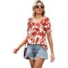 image:imageWIHOLL Womens Short Sleeve Square Neck Summer Tops Dressy Casual Blouses Trendy Clothes 2026B  Floral Print